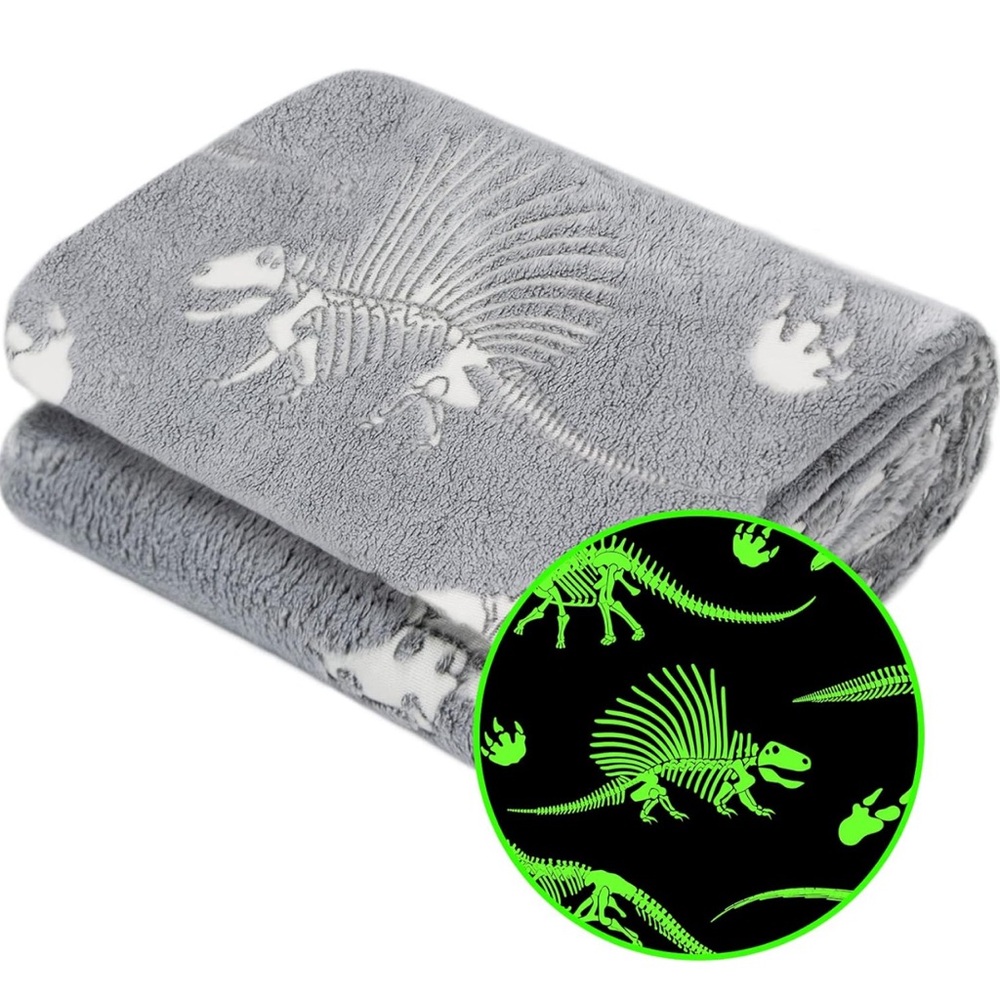 Brand new in bag dinosaur glow in dark blanket